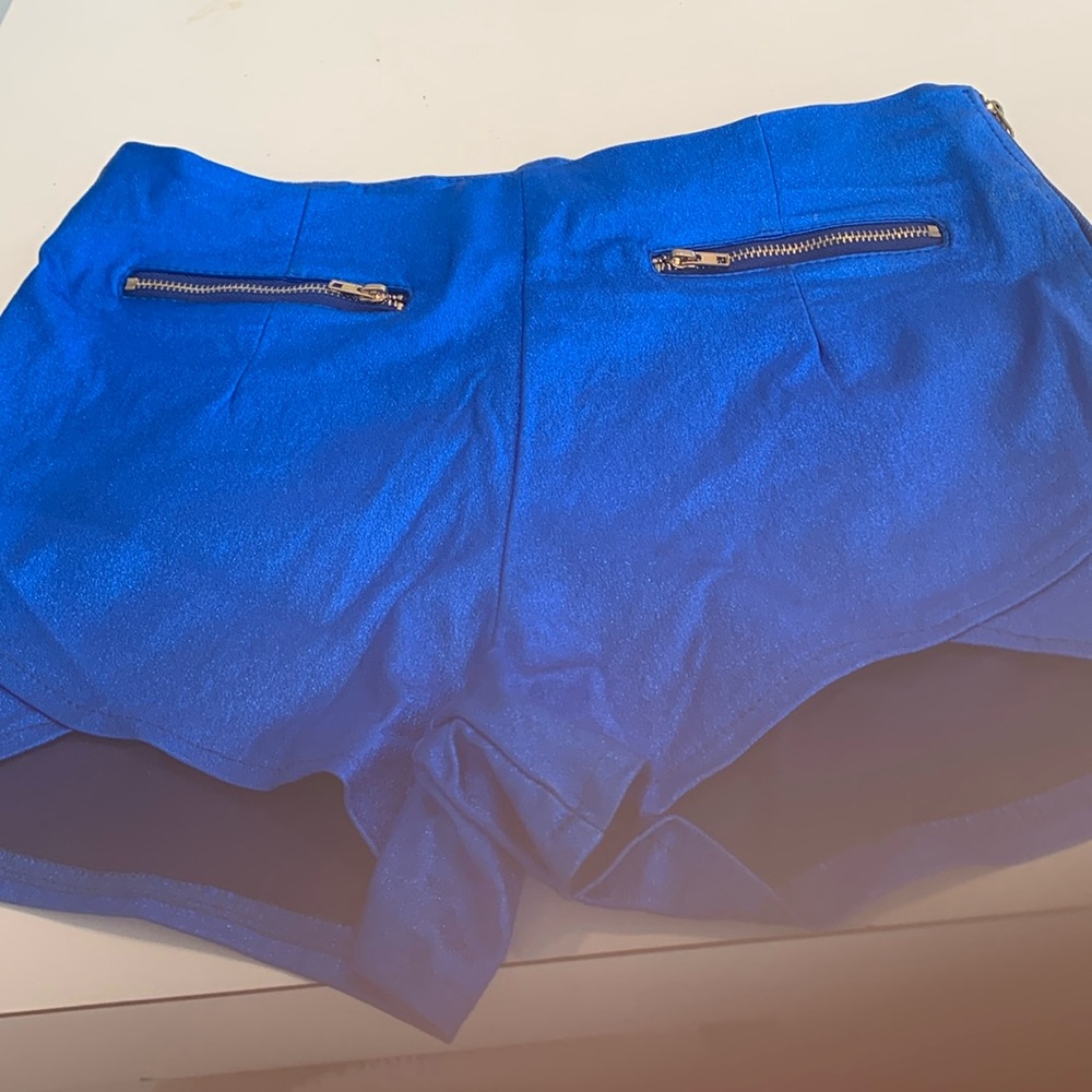 Royal blue pleather shorts size medium
